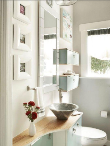 歐式浴室柜掛件：如何設計小衛(wèi)生間 ?小衛(wèi)生間的浴室柜設計