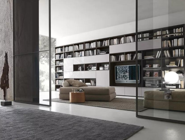 定做書柜設(shè)計(jì)：別墅的書柜不一定必須放在書房