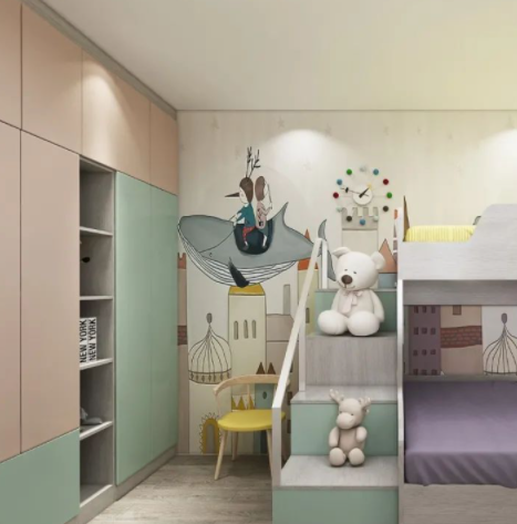 整木定制書柜：帶上下床的兒童房定制技巧，童趣、健康、實用！