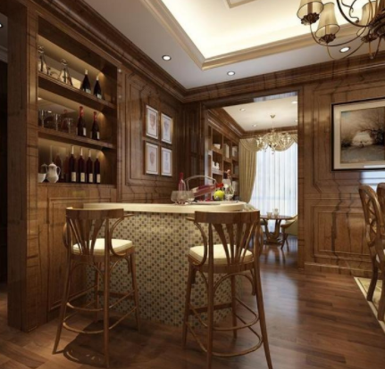 酒柜吧臺(tái)效果圖：家裝中酒柜吧臺(tái)尺寸高度多少合適，酒柜吧臺(tái)一體效果圖