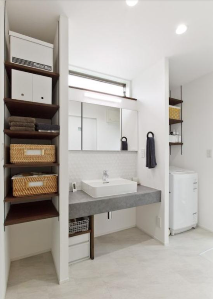 整體浴室柜尺寸：浴室收納這招最高！洗手臺旁裝立柜，太好用了!