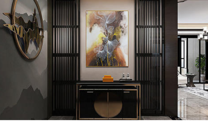 【家裝簡約新中式裝修】新中式客廳地面拼花如何設計？